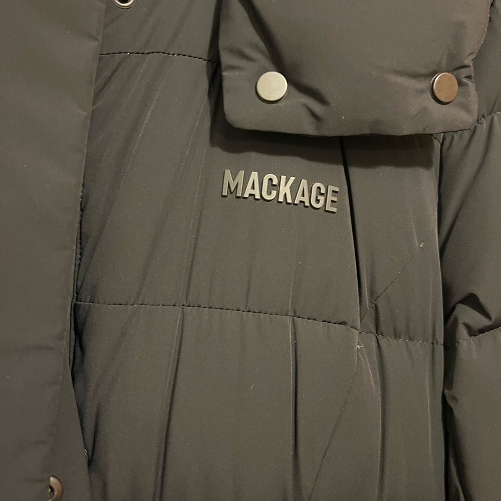 Mackage women’s sz medium calina city stretch down maxi coat black - Picture 3 of 5